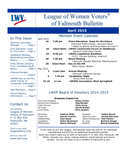 to read the April 2015 Bulletin - League of Women Voters of Falmouth