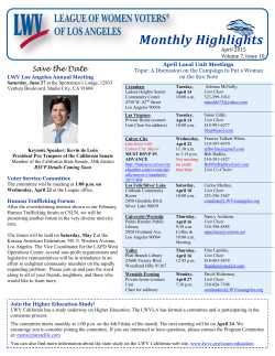 Current Monthly Highlights - League of Women Voters of Los Angeles