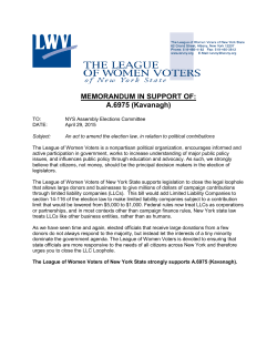 Memo in Support of A.6975 â Closing the LLC Loophole