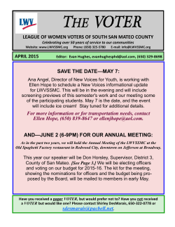 April - League of Women Voters of South San Mateo County