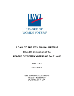 A CALL TO THE 65TH ANNUAL MEETING Issued to all members of