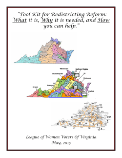 Tool Kit for Redistricting Reform - League of Women Voters of Virginia