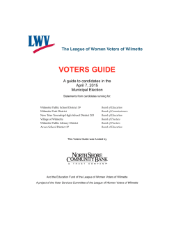 VOTERS GUIDE - League of Women Voters of Wilmette