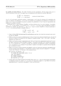 PCSI 2014/15 TP 6, Equations diffÃ©rentielles