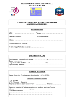 Dossier candidature section foot 2015-2016