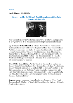 Concert public de MichaÃ«l Pantillon, piano, et Ghislain Portier