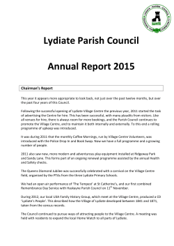 Lydiate Parish Council Annual Report 2015
