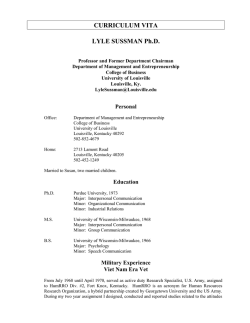 Lyle`s CV - Lyle Sussman, Ph.D.