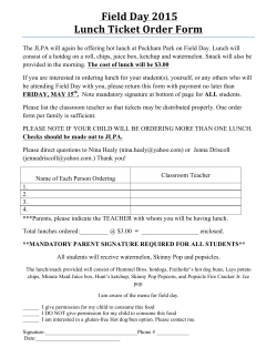 Field Day 2015 Lunch Ticket Order Form