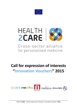Call for expression of interests âInnovation Vouchersâ 2015