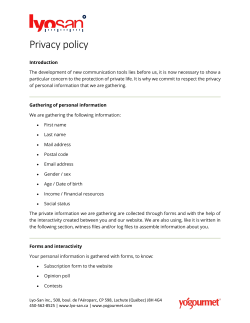 Privacy policy - Lyo-San