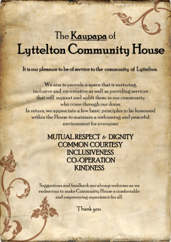 Kaupapa PDF - Lyttelton Community House