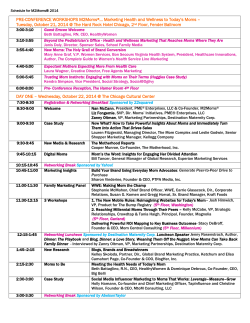 Preliminary Schedule for M2MomsÂ® 2014 (alternative w no precon