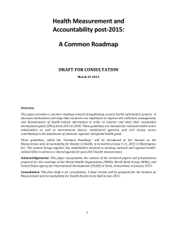 Health Measurement and Accountability post-2015: A
