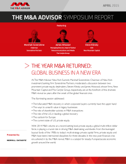 The Year M&A Returned: Global Business In A New Era