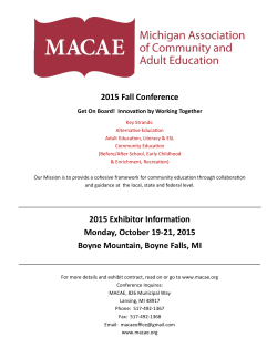 2015 Fall Conference 2015 Exhibitor Information Monday