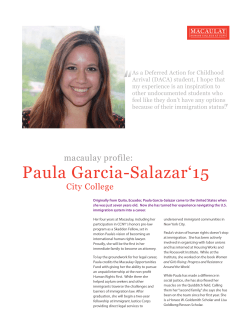 Paula Garcia-Salazar`15 - Macaulay Honors College