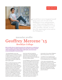 Geoffrey Mercene `15 - Macaulay Honors College