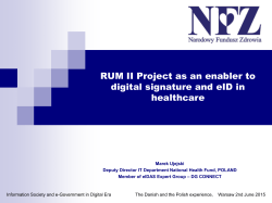 RUM II Project as an enabler to digital signature and eID in healthcare