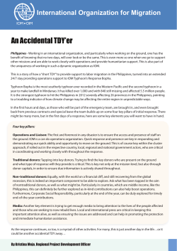 An Accidental TDY`er - International Organization for Migration