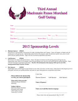 Printable Sponsorship Form - Mackenzie Renee Moreland Memorial