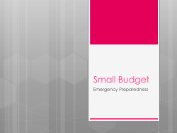 Small Budget Emergency Preparedness handout