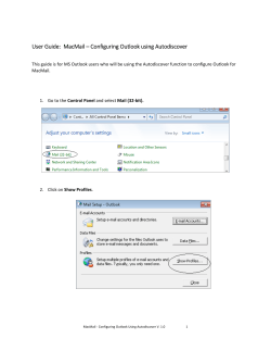 User Guide: MacMail â Configuring Outlook using Autodiscover
