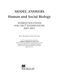 MODEL ANSWERS: Human and Social Biology
