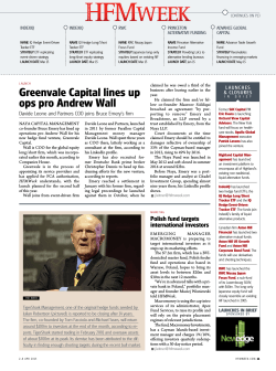 Greenvale Capital lines up ops pro Andrew Wall