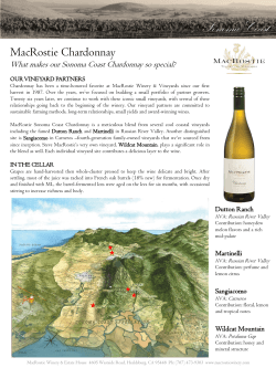 Sonoma Coast Chardonnay Profile
