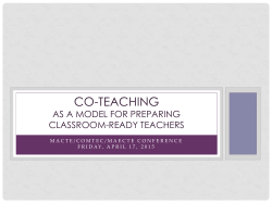 Co-Teaching as a model for preparing classroom-ready