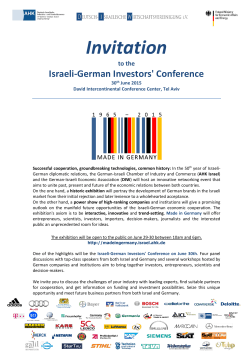 The Israeli-German Investors` Conference - AHK Israel