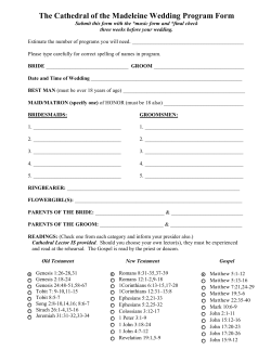 The Cathedral of the Madeleine Wedding Program Form