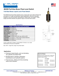 M4300 Full-Size Brass Float Level Switch