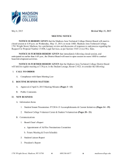 May 6, 2015 Revised May 11, 2015 MEETING NOTICE NOTICE IS