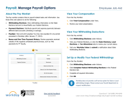 Manage Payroll Options