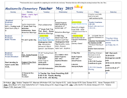 Teacher May 2015 - Madisonville Elementary School