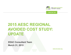 2015 AESC REGIONAL AVOIDED COST STUDY: UPDATE