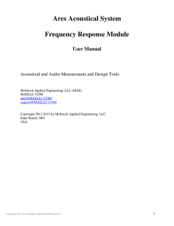 Manual for the Ares Frequency Response Measurement Module