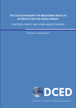 The DCED Standard for Measuring Results