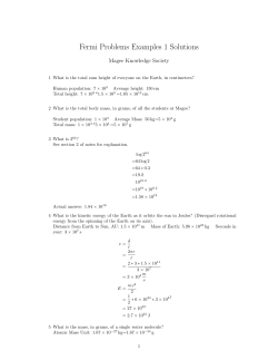 Fermi Problems Examples 1 Solutions
