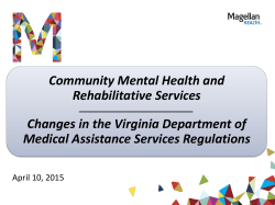 Community Mental Health and Rehabilitative Services