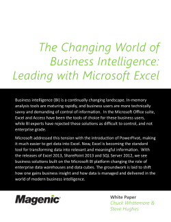The Changing World of Business Intelligence: Leading