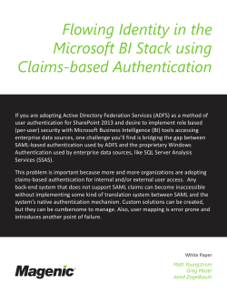Flowing Identity in the Microsoft BI Stack using Claims