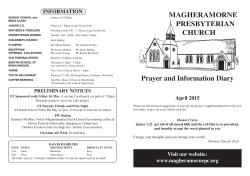 Prayer & Information Diary April - Magheramorne Presbyterian Church