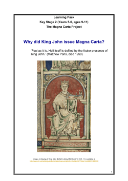 Why did King John issue Magna Carta?