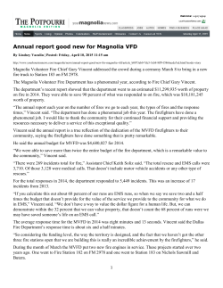 Annual report good new for Magnolia VFD