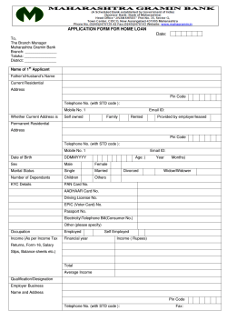 APPLICATION FORM FOR HOME LOAN Date