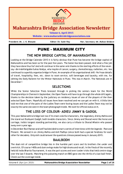 Maharashtra Bridge Association Newsletter