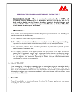 Our General Terms & Conditions for Employment